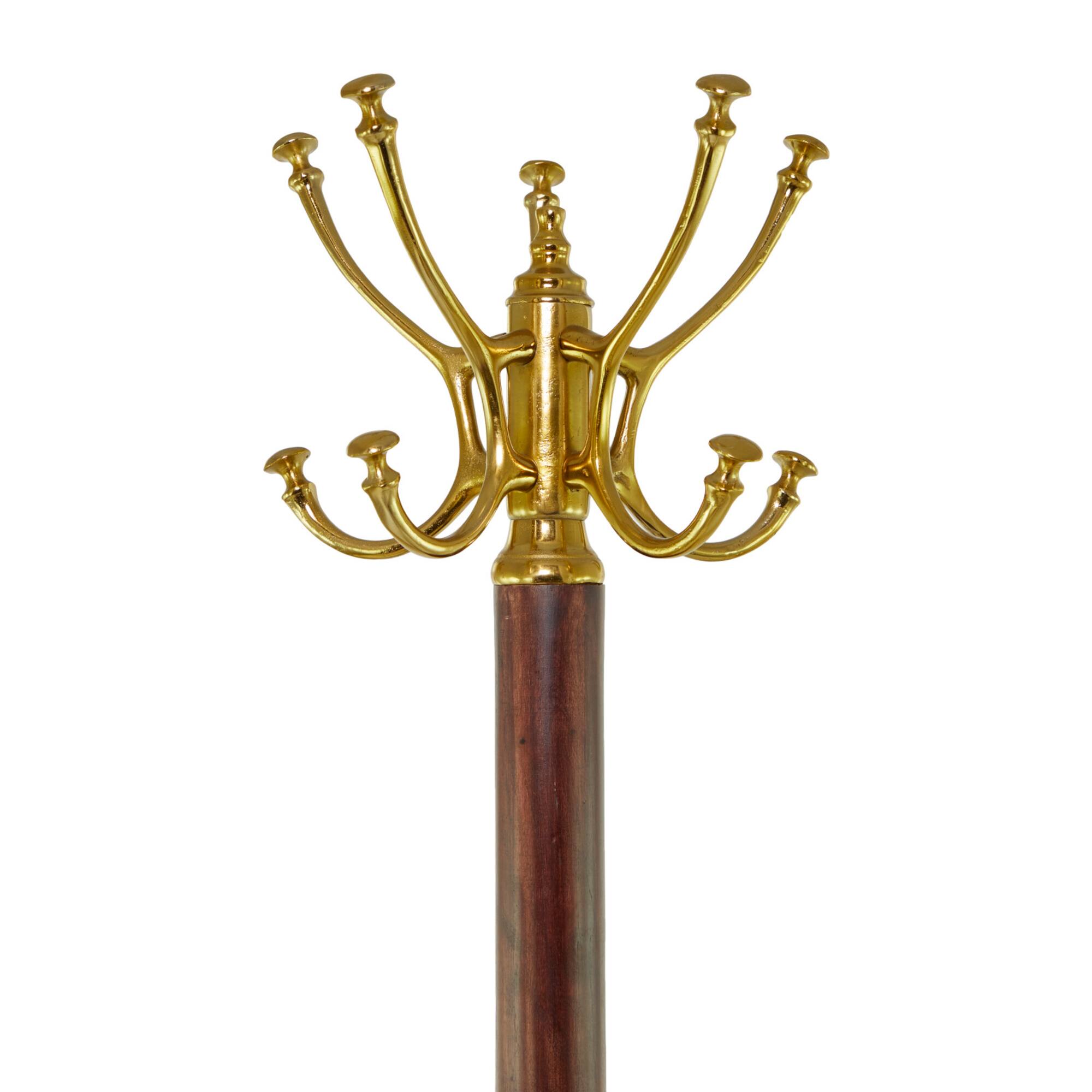 Gold Aluminum Traditional Coat Rack, 18" x 18" x 72"